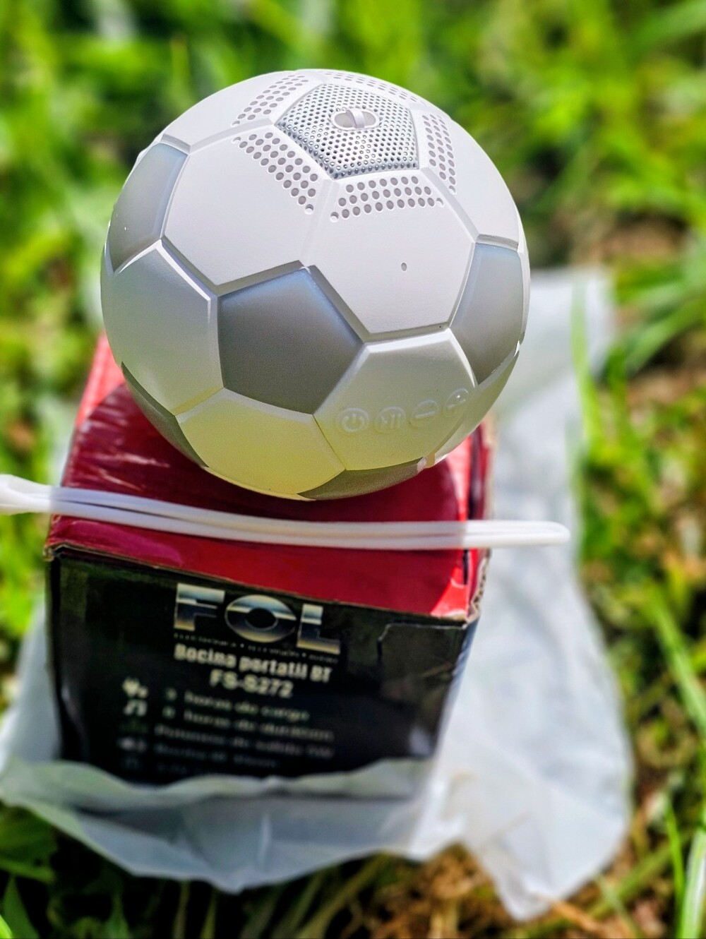 Soccer Ball White Portable Bluetooth Speaker Great For World Cup Season